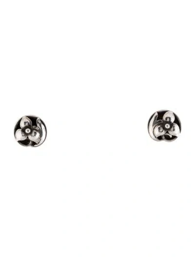 Pre-owned Georg Jensen Floral Motif Screwback Earrings In Multi