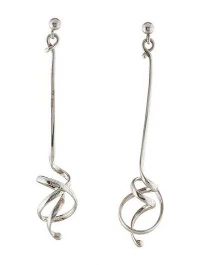 Pre-owned Georg Jensen Forget Me Knot Long Earrings In Multi
