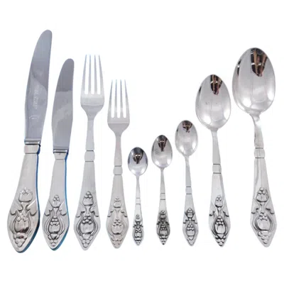 Pre-owned Georg Jensen Fuchsia By  Klokke Sterling Flatware Service Set Rare 108 Pieces In Silver