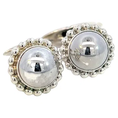 Pre-owned Georg Jensen George Jensen Estate Round Beaded Mens Cufflinks Silver In Multi
