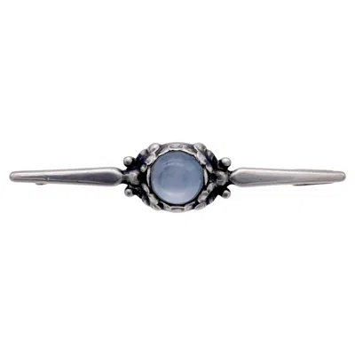 Pre-owned Georg Jensen George Jensen Moonstone Silver Bar Brooch In Multi