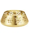 Georg Jensen Hand Polished 18k-plated Snowflake Pillar Candleholder In Gold