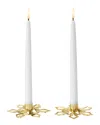 Georg Jensen Hand Polished 18k-plated Snowflake Taper Candleholder In White