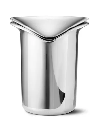Georg Jensen Ice Bucket With Tongs In Silver