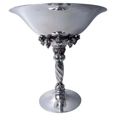 Pre-owned Georg Jensen Large Danish Modern Centerpiece Tazza Compote In Silver
