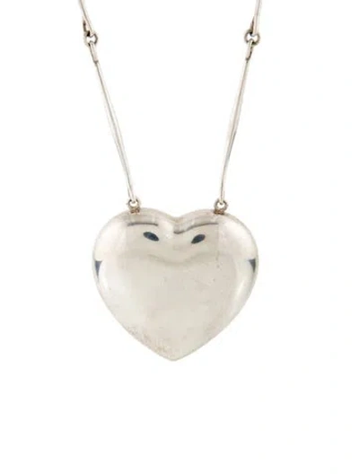 Pre-owned Georg Jensen Large Heart Joy Pendant Necklace, 30" In Multi