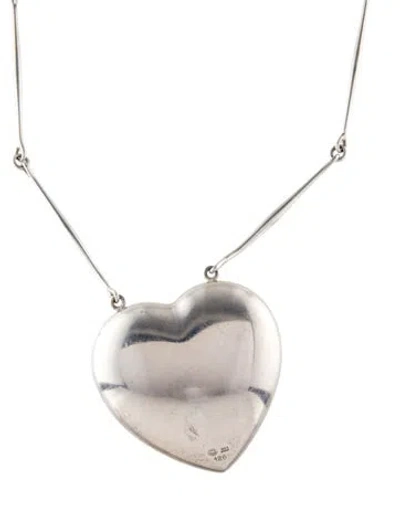 Pre-owned Georg Jensen Large Heart Joy Pendant Necklace, 32" In Multi