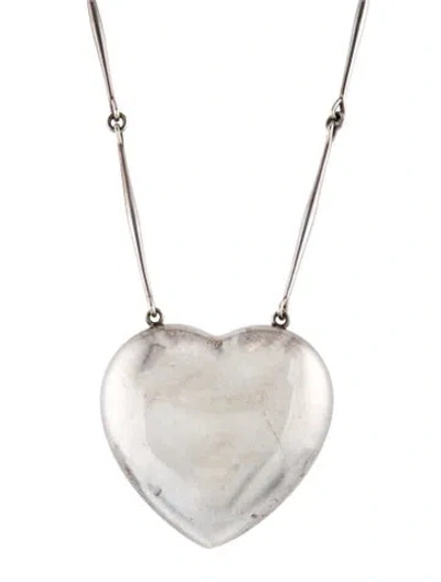Pre-owned Georg Jensen Large Heart Joy Pendant Necklace, 32" In Multi