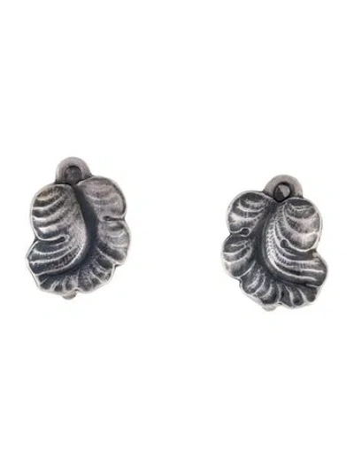 Pre-owned Georg Jensen Leaf Clip-on Earrings In Multi