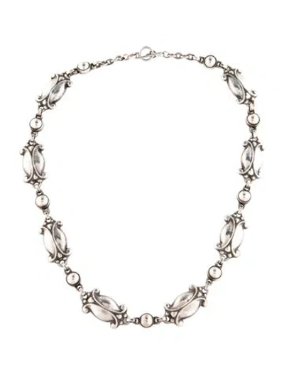 Pre-owned Georg Jensen Link Bracelet & Station Necklace Set, 17" In Multi