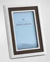 GEORG JENSEN MANHATTAN LEATHER & STAINLESS STEEL FRAME, 4" X 6"