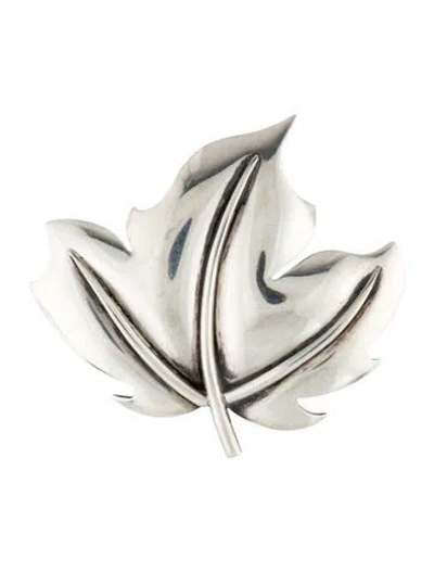 Pre-owned Georg Jensen Maple Leaf Brooch In Multi