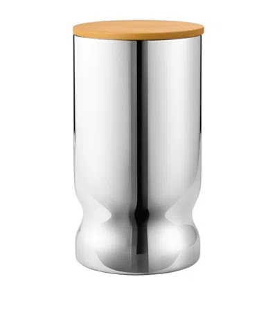 Georg Jensen Medium Stainless Steel Alfredo Canister In Silver