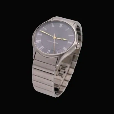 Pre-owned Georg Jensen Men's Watch 381 Steel With Grey Dial In Dark Gray