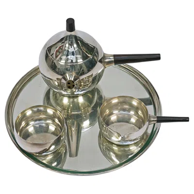 Pre-owned Georg Jensen Mid-century Modern Tea Set By , Silver, Denmark, 1950 In Brown