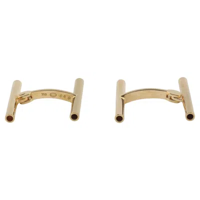Pre-owned Georg Jensen Modern 18k Gold Tube Cufflinks In Multi