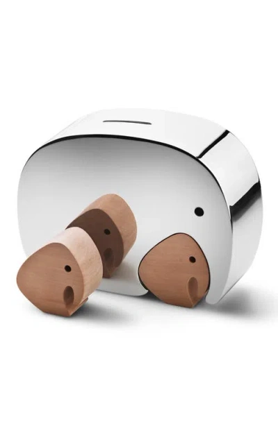 Georg Jensen Moneyphant Piggy Bank With Twins In Silver