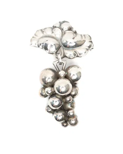 Georg Jensen Moonlight Grapes Brooch In Metallic