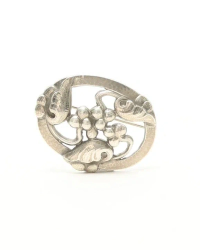 Georg Jensen Moonlight Silver Brooch In White