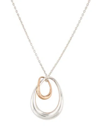 Pre-owned Georg Jensen Offspring Pendant Necklace, 17.5" In Multicolor