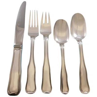 Pre-owned Georg Jensen Old Danish By  Sterling Silver Flatware Set 8 Service 40 Pcs Dinner In Brown