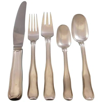 Pre-owned Georg Jensen Old Danish By  Sterling Silver Flatware Set For 6 Service 32 Pieces In Brown