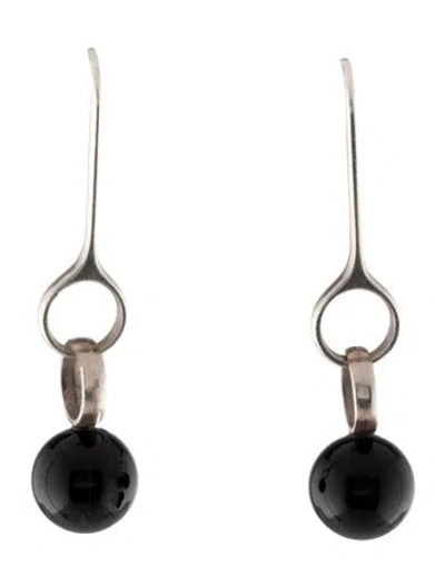 Pre-owned Georg Jensen Onyx Drop Earrings In Multi