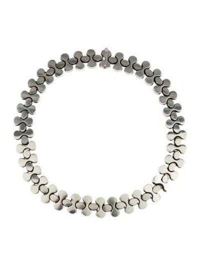 Pre-owned Georg Jensen Op-art Collar Necklace, 17" In Multi