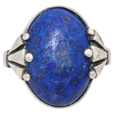 Pre-owned Georg Jensen Oscar Gundlach-pederson For  No.51 Sterling Silver Lapis Lazuli Ring In Multi