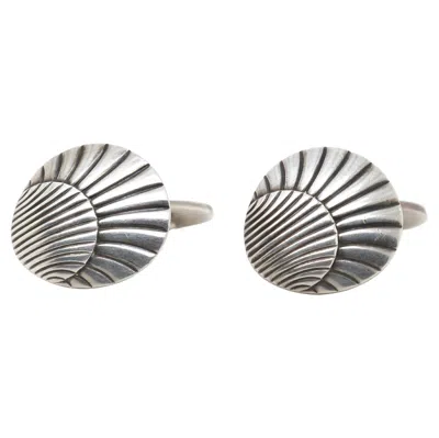 Pre-owned Georg Jensen Pair Of  Sterling Silver Sea Shell Cufflinks No. 99 In Multi