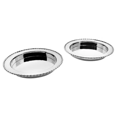 Pre-owned Georg Jensen Pair Of Sterling Silver Bottle Coasters