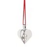 Georg Jensen Palladium Plated Heart Ornament In Metallic
