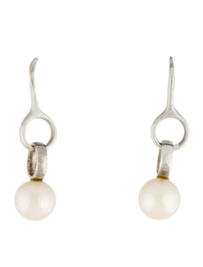 Pre-owned Georg Jensen Pearl Drop Earrings In Multi