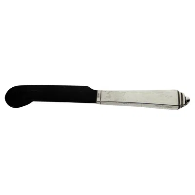 Pre-owned Georg Jensen Pyramid Caviar/butter Knife Sterling Silver And Horn.