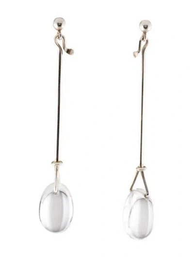 Pre-owned Georg Jensen Quartz Dew Drop Earrings In Multi