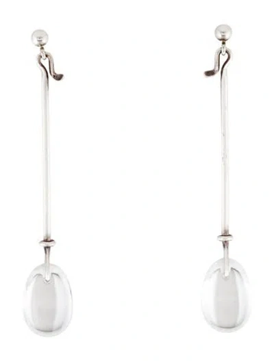 Pre-owned Georg Jensen Quartz Drew Drop Earrings In Multi