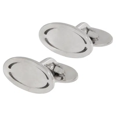 Pre-owned Georg Jensen Rare, Vintage  Sterling Silver Oval Cufflinks In Multi