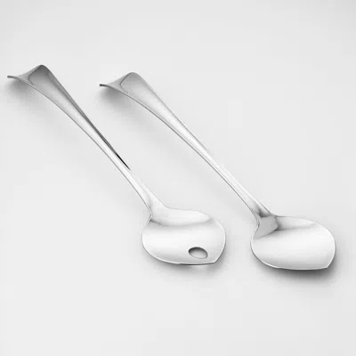 Georg Jensen Rebecca Duo Stainless Steel Salad Servers 3391315 In Silver