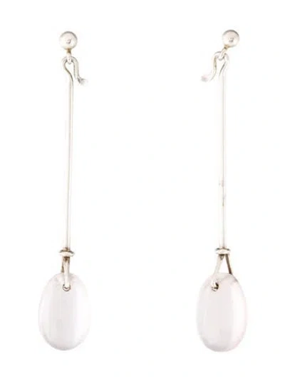 Pre-owned Georg Jensen Rose Quartz Dew Drop Earrings In Multi