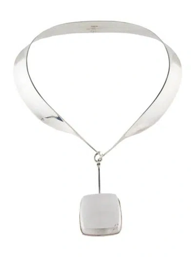 Pre-owned Georg Jensen Sagenitic Quartz Dew Drop Torun Collar Necklace, 16.5" In Multi