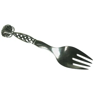 Pre-owned Georg Jensen Serving Fork In Silver