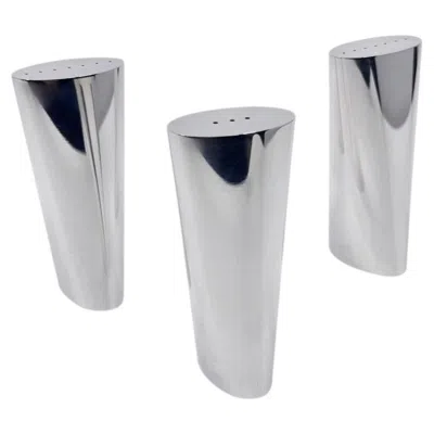Pre-owned Georg Jensen Set Of 3  Sterling Silver Salt And Pepper Shakers 1300, 1988