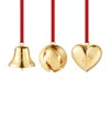 Georg Jensen Set Of 3 Gold-plated Tree Decorations In Gold