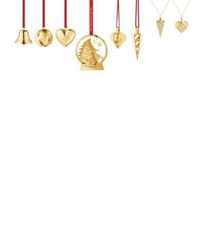 Georg Jensen Set Of 8 Gold-plated Tree Decorations