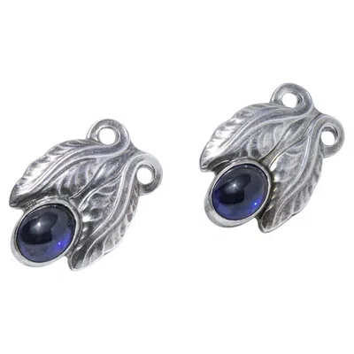 Pre-owned Georg Jensen Silver And Blue Stone Earrings By , Design No 108