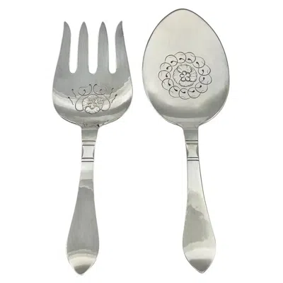 Pre-owned Georg Jensen Silver Continental Sterling Silver Fish Serving Set 231