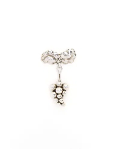 Georg Jensen Silver Grape Brooch In Metallic