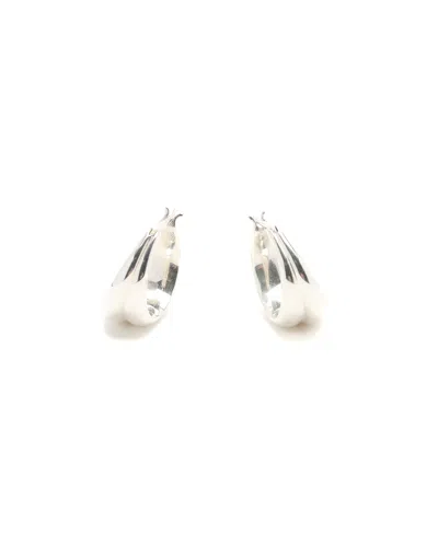 Georg Jensen Silver Hoop Earrings In White