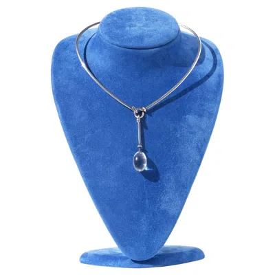 Pre-owned Georg Jensen Silver, Rock Crystal And Diamonds Neck Ring By Vivianna Torun Bülow-hübe In Multi