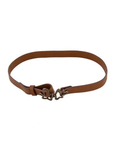 Pre-owned Georg Jensen Splash Leather Collar Necklace, 15" In Brown